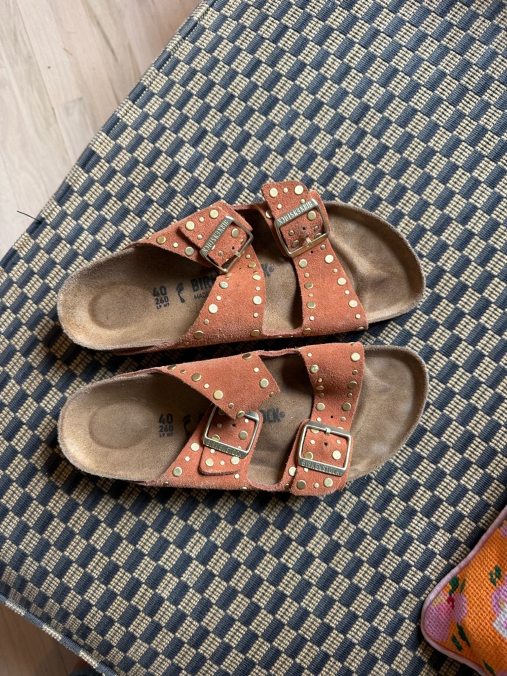 Women’s Birkenstock Studded Double-Buckle Arizona Sandal - Rust